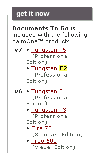 palmOne Tungsten E2