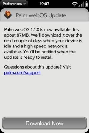 Palm webOs 1.1