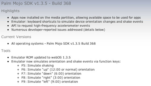 Palm Mojo SDK 1.3.5