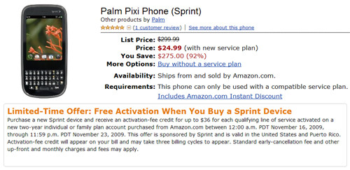Palm Pixi в магазине Amazon Discount