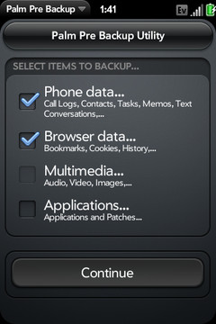 Palm Pre Backup:     webOS #1