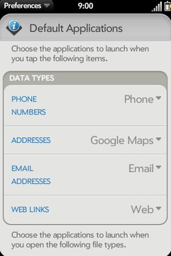 webOS 1.3: Default Apps & Files