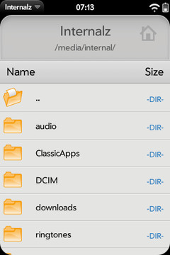  Internalz - новый файловый менеджер для смартфонов Palm
