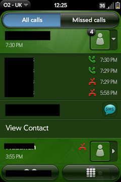 webOS 1.4 CallLog