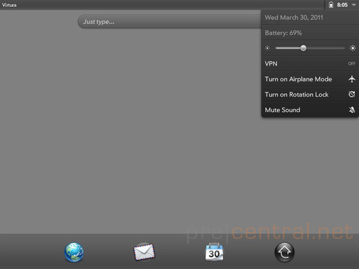 Touchpad SDK Menu