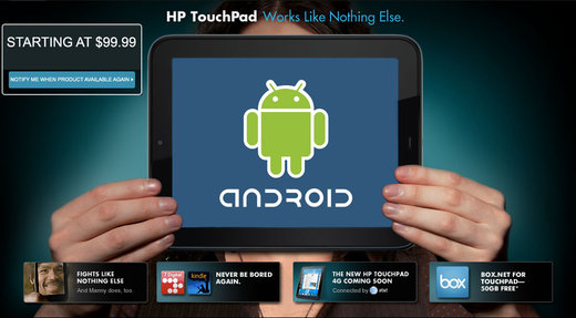 Android на HP TouchPad