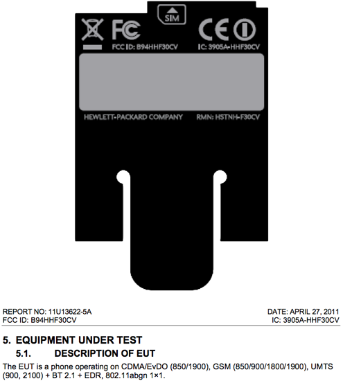 HP Pre3 World FCC