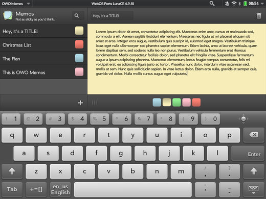OWO Memos -      webOS