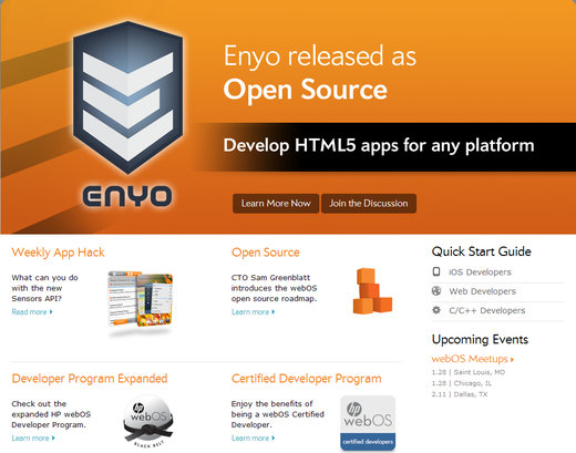 Enyo - open source object-oriented JavaScript framework 